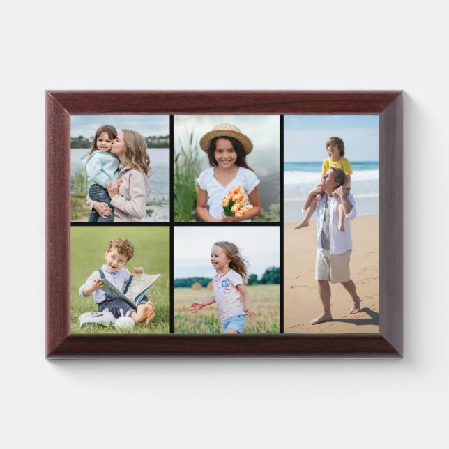 Create Your Own Simple 5 Photo Collage Plaque (Horizontal)
