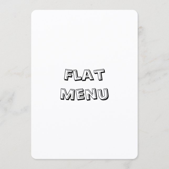 Create Your Own Simple 5" x 7" Rounded Flat Menu (Front)