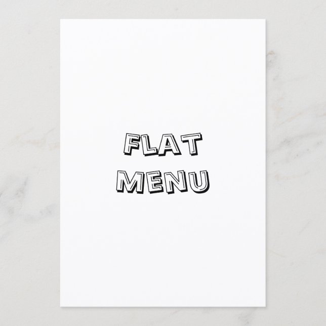 Create Your Own Simple 5" x 7" Squared Flat Menu (Front)