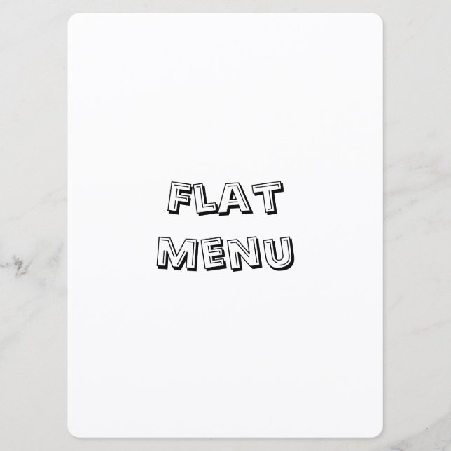 Create Your Own Simple 6.5" x 8.75" Rounded Flat Menu (Front)