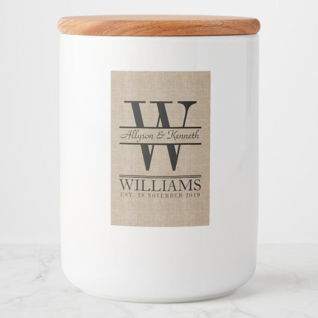 Create Your Own Simple Anniversary Logo Monogram Food Label (Front)