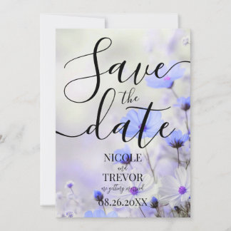 Create Your Own Simple Blue Flowers Wedding Save The Date