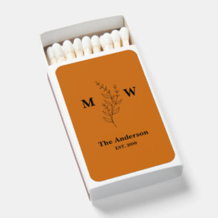 Create Your Own Simple Botanical Monogram Wedding  Matchboxes