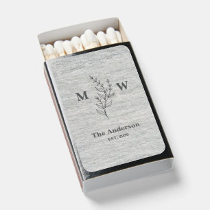 Create Your Own Simple Botanical Monogram Wedding Matchboxes