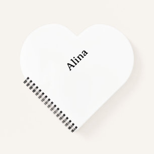 Create Your Own Simple Brand Heart Shaped Spiral Notebook