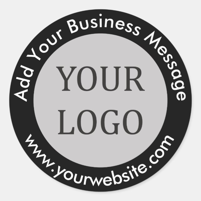 Create Your Own Simple Business Logo  Classic Round Sticker (Front)