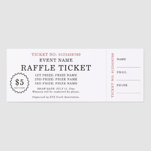 Create Your Own Simple Clean Modern Minimalist Raffle Tickets