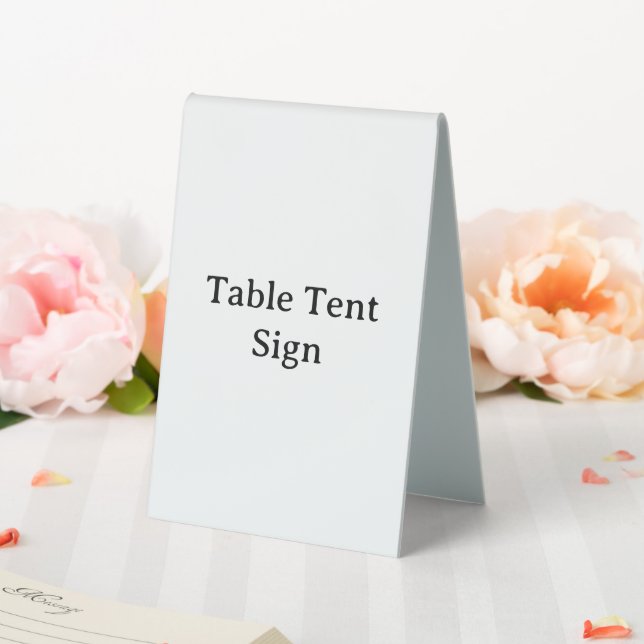 Create Your Own Simple Custom 4" X 6" Plastic  Table Tent (In SItu (Wedding))