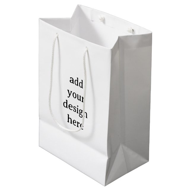 Create Your Own Simple Custom 7”x4.5”x10” Glossy Medium Gift Bag (Front Angled)