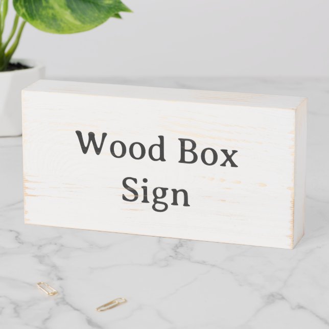 Create Your Own Simple Custom 8" X 4" Birch  Wooden Box Sign (In Situ Horizontal)