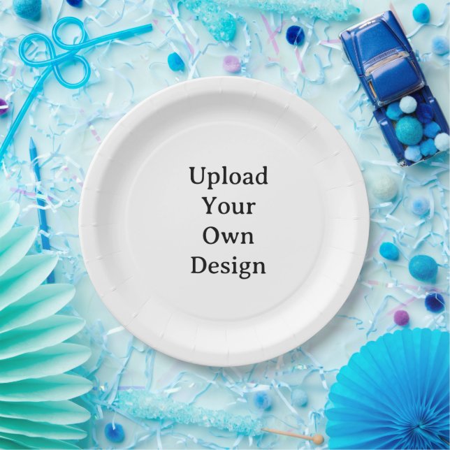 Create Your Own Simple Custom 9" Round  Paper Plates (Party)