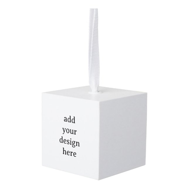 Create Your Own Simple Custom Cube Ornament (Back Angled)