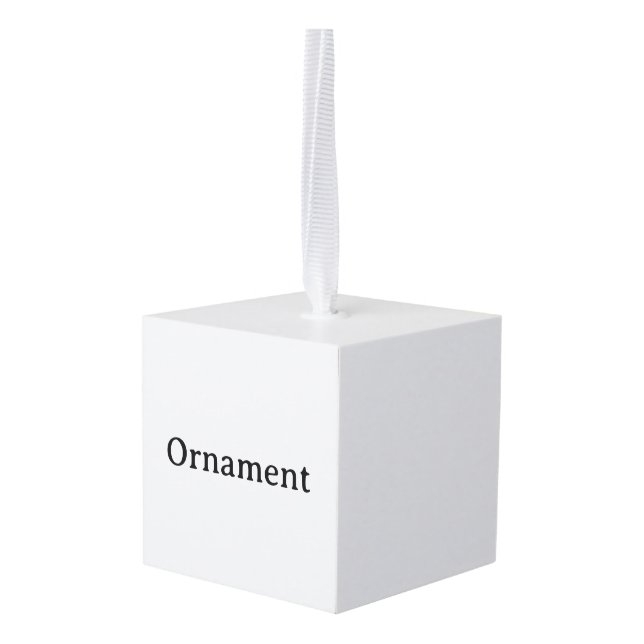 Create Your Own Simple Custom Cube Ornament (Back Angled)