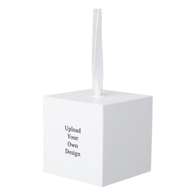 Create Your Own Simple Custom Cube Ornament (Back Angled)