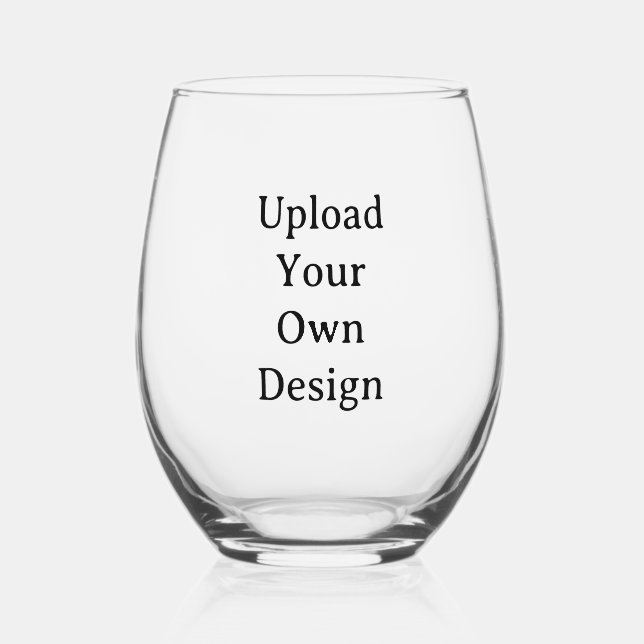Create Your Own Simple Custom Design Stemless Wine Glass (Front)