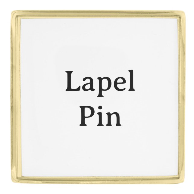 Create Your Own Simple Custom Large Square Gold Finish Lapel Pin (Front)