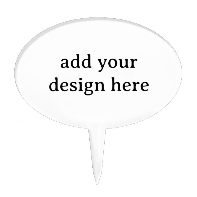 Create Your Own Simple Custom Oval Cake Topper (Front)