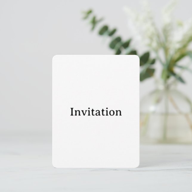 Create Your Own Simple Custom Rounded 4.25" x 5.5" Invitation (Standing Front)