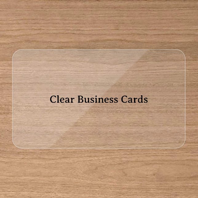 Create Your Own Simple Custom Rounded Clear Business Cards (Front (Wood))