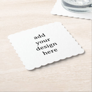 Create Your Own Simple Custom Scalloped Square Paper Coaster