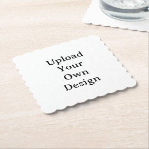 Create Your Own Simple Custom Scalloped Square Paper Coaster