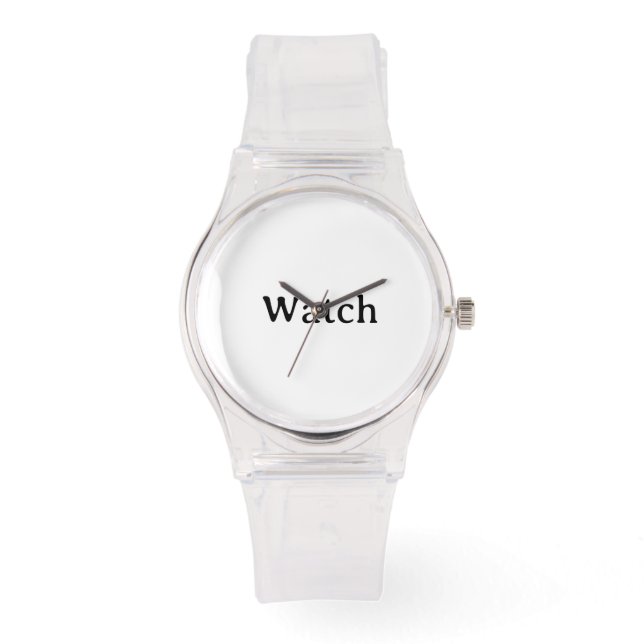 Create Your Own Simple Custom Silicone Strap Clear Watch (Front)