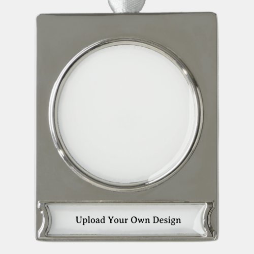 Create Your Own Simple Custom  Silver Plated Banner Ornament