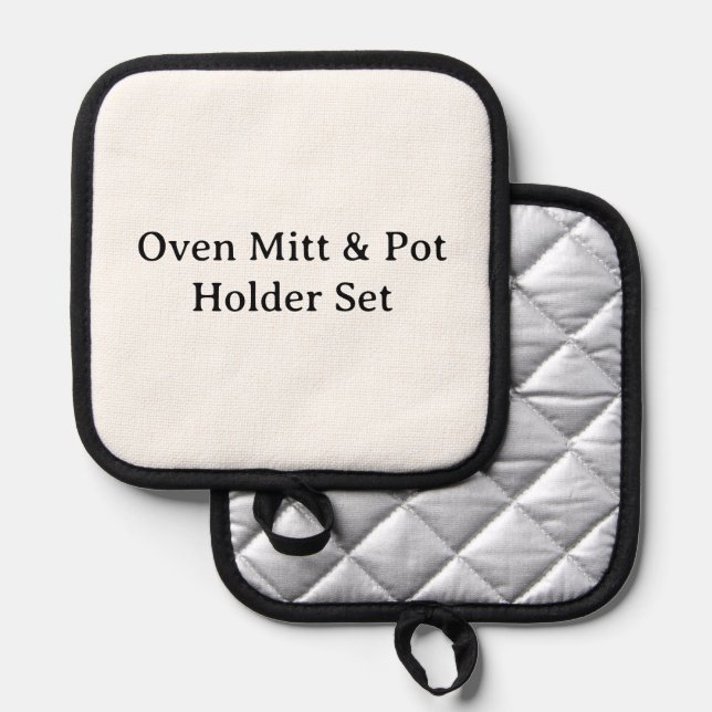Create Your Own Simple Custom Silver Quilted Pot Holder (Front/Back)