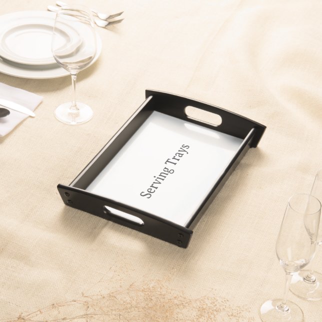 Create Your Own Simple Custom Small Black Serving Tray (Front)