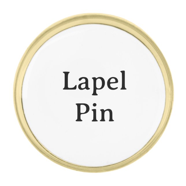 Create Your Own Simple Custom Small Round  Gold Finish Lapel Pin (Front)