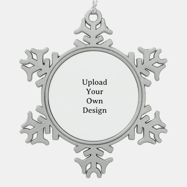Create Your Own Simple Custom Snowflake Framed  Pewter Christmas Ornament (Front)