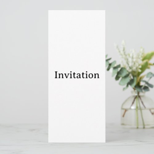 Create Your Own Simple Custom Squared 4" x 9.25" Invitation
