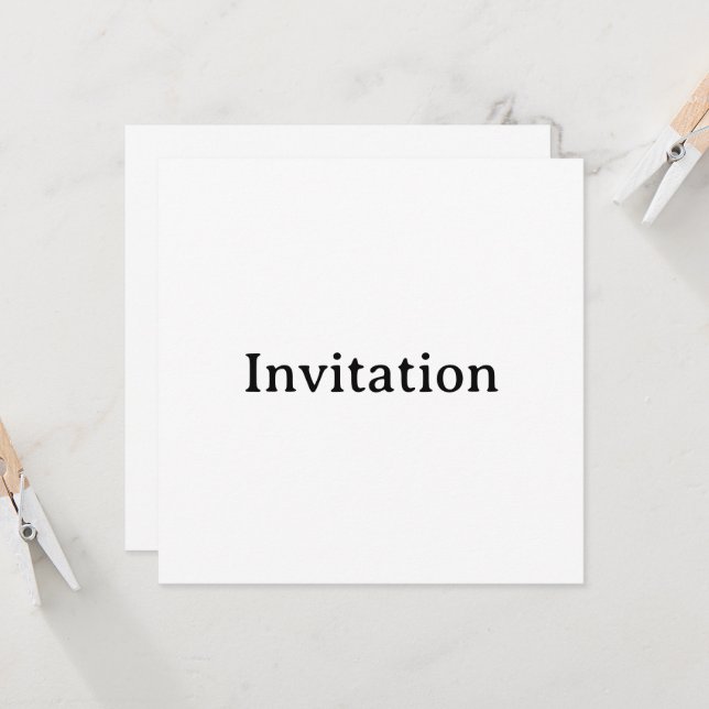 Create Your Own Simple Custom Squared 5.25"x5.25" Invitation (Front/Back In Situ)