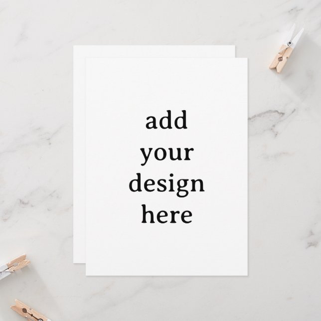 Create Your Own Simple Custom Squared 6.5" x 8.75" Invitation (Front/Back In Situ)