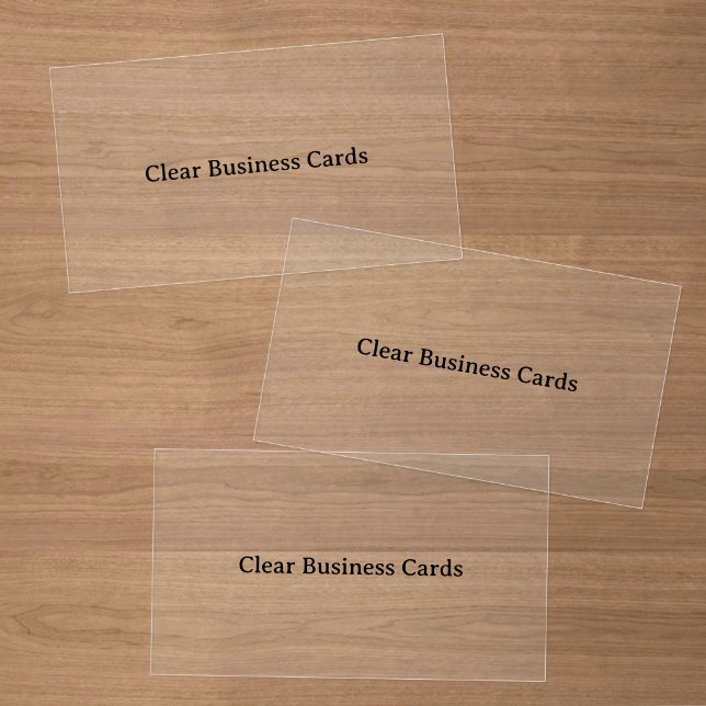 Create Your Own Simple Custom Squared Clear Business Cards (Multiple Cards (Wood))