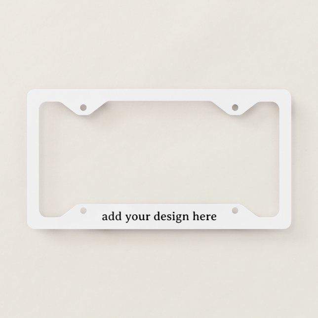 Create Your Own Simple Custom Style B  License Plate Frame (Front)