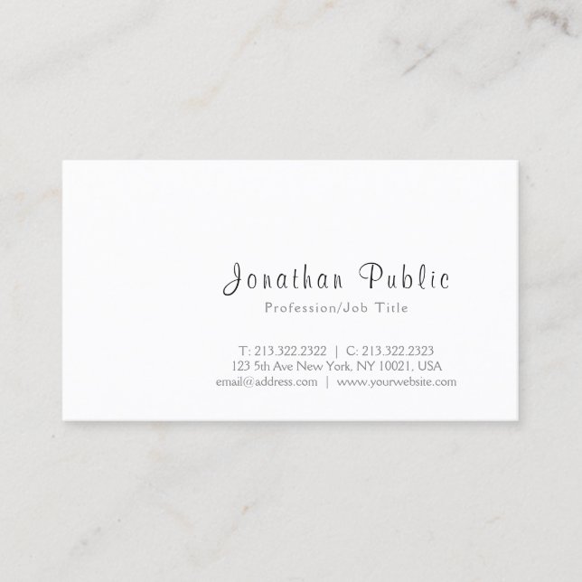 Create Your Own Simple Elegant Minimalist Modern Business Card (Front)