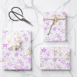 Create Your Own Simple Faded Stars Pattern Wrapping Paper Sheets