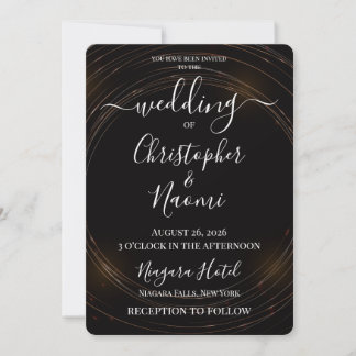 Create Your Own Simple Golden Circles Wedding Invitation