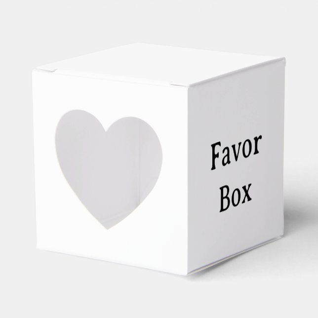 Create Your Own Simple Heart 2" x 2" x 2" Favor Boxes (Front Side)