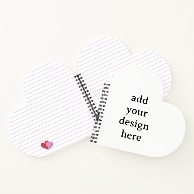 Create Your Own Simple Heart Shaped Spiral Bound Notebook (Inside)