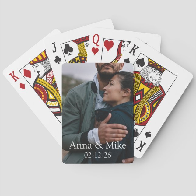 Create Your Own Simple Modern Romantic Photo Gift Poker Cards (Back)
