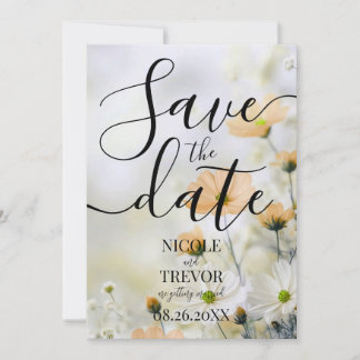 Create Your Own Simple Orange Flowers Wedding Save The Date