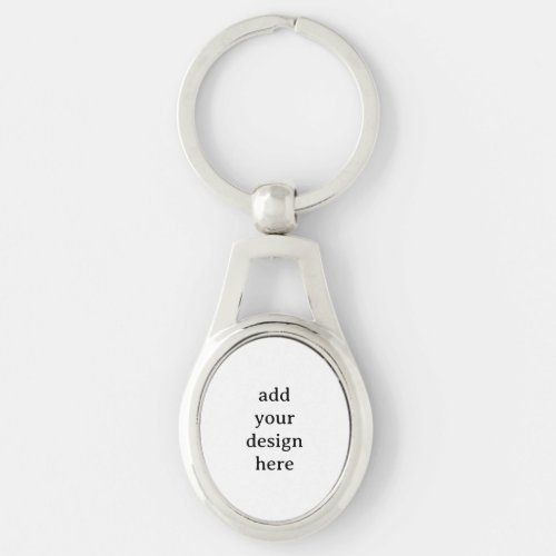 Create Your Own Simple Oval 2.3" x 1.3" Metal Keychain