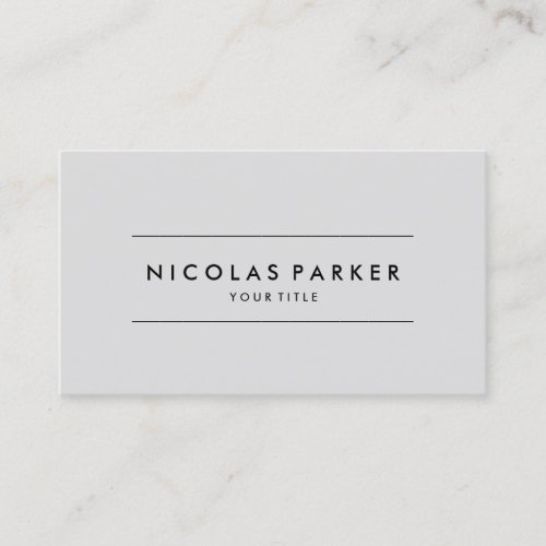 Create Your Own Simple Plain Minimalist Light Grey Business Card