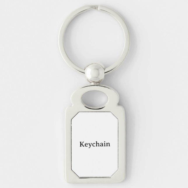 Create Your Own Simple Rectangle 1.8"x1.1" Metal  Keychain (Front)