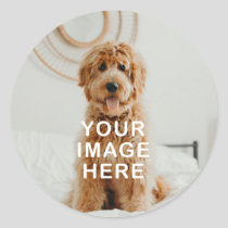Create Your Own Simple Single Image/Photo Classic Round Sticker