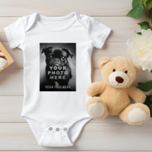 Create Your Own Simple Single Photo & Custom Text Baby Bodysuit