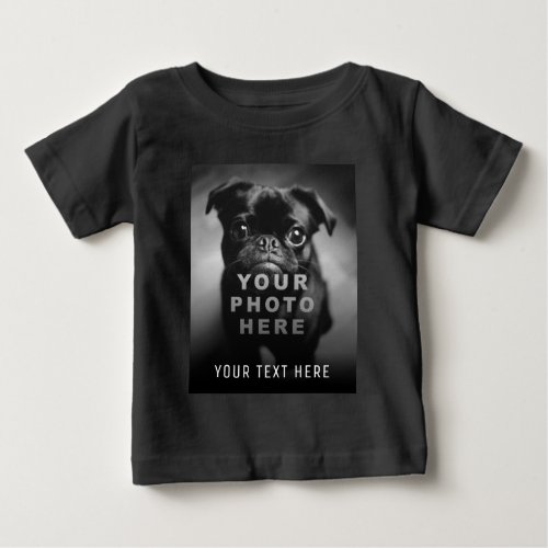 Create Your Own Simple Single Photo  Custom Text  Baby T_Shirt