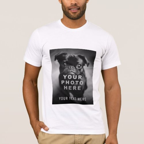 Create Your Own Simple Single Photo  Custom Text T_Shirt